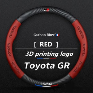 【Ready Stock + local】New Car Genuine Carbon fiber Leather 38cm Steering Wheel Covers for Toyota Allion Auris wigo hi ace commuter Avalon Aygo Vios Vitz Yaris Mark X Hilux corolla altis axio Camry steering wheel cover vios steering wheel cover