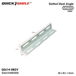Oval Hole Slotted Angle Bar (Galvanized Mini) 30x30x1.8mm for DIY Builds and Shelving QS614