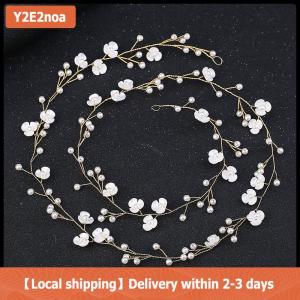 【Local shipping】 Crystal Headbands Wedding Hair Accessories Handmade Floral Pearl Rhinestone Hair Ornament For Bride Girls
