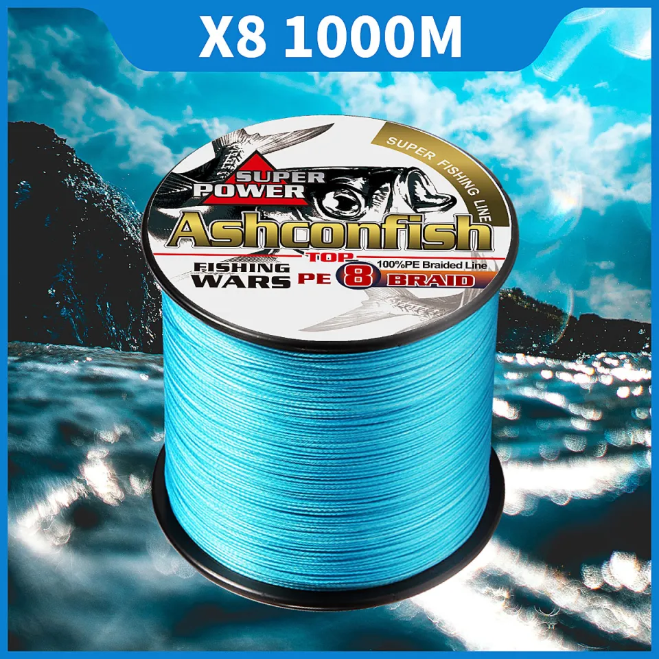 Ashconfish 8 Strands 1000M Braided Fishing Line PE Line Pure Color