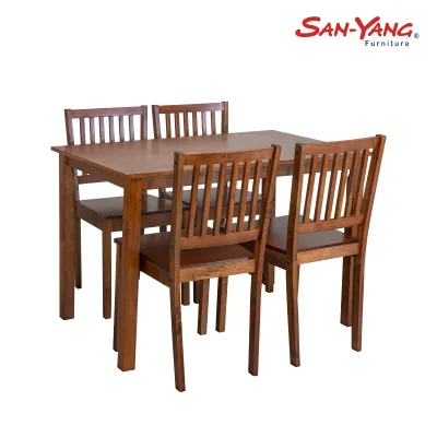 San-Yang Furniture Four Seater Dining Set Walnut 300184