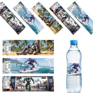 ใหม่ Transformers Super Warriors เพิ่มขึ้นธีมเด็กปาร์ตี้ตกแต่งขวดน้ำแร่สติกเกอร์