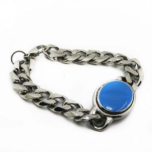 【Spot】New Fashion 316L Stainless Steel Salman Khan Bracelet With Blue Gems Nature Stone Chain Link Bracelets