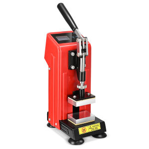 เครื่องกดความร้อนขัดสน เครื่องกดความร้อนด้วยมือขนาดเล็ก 7.5cm*5cm 1000lbs 400W LCD Controller (สีแดง)