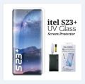 TEMPERED GLASS ITEL S23 PLUS / ITEL S25 ULTRA TEMPERED GLASS UV SCREEN PROTECTOR FULL GLUE TEMPERED GLASS LASER / ANTI GORES KACA UV GLASS. 