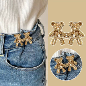 ALENADAY - Kancing Pengecil Jeans Rok Baju Bros Longgar Tuspin Pengencang Lucu Motif Beruang BRS06