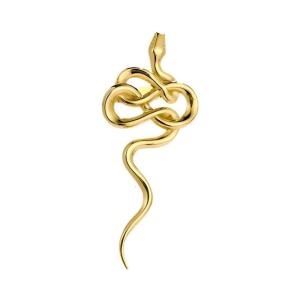 Fashionable Gold Serpents Brooch for Fashion Enthusiasts Interested In Snake Culture Sturdy and Fade Resistant