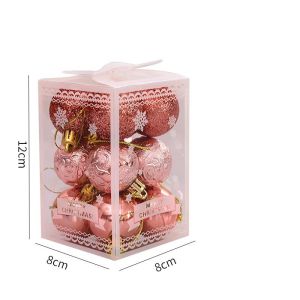 12Pcs 4cm Christmas Xmas Tree Ball Bauble Red Gold Hanging Ornaments New Year Home Party