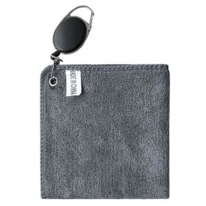 WININ with Retractable Hook Golf Towel Absorbent Quick Drying Golf Cleaning Cloth Durable Microfiber Golf Cleaner Golf Supplies
