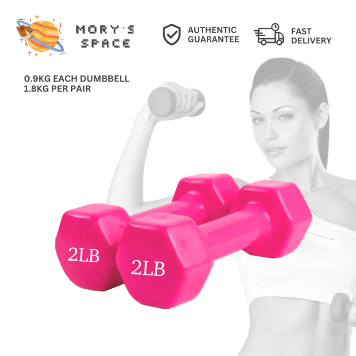 LB Vinyl Dumbbell Dumb bell (1 Quantity Pair/2pcs) Weight Lifting  Exercise Fitness Gym Strength Training Equipment Dumbbells Dumbell 1lb