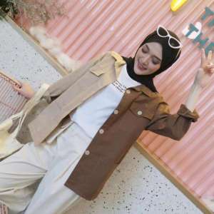 BINGGO COMBI MOCA JAKET Fashion Jaket Parka Wanita Combi Kanvas Premium TERLARIS/ viral di tiktok