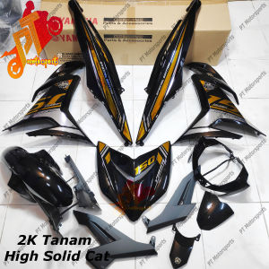 Yamaha Y15 V1 V2 Cover Set Metallic Black Gold Chrome NO 22 Sticker Siap Logo Ori 3D Emblem HLY Original Yamaha