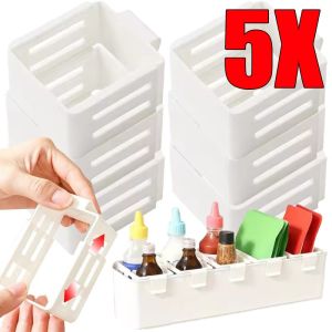 5pcs Retractable Refrigerator Storage Partition Board / Plastic Fridge Organizer / Adjustable Storage Divider for Kitchen Bottles Spices and Snacks