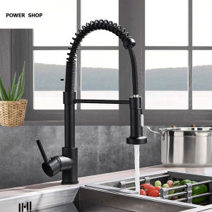 Matte Black Kitchen Faucet Deck Mounted Mixer Tap 360 Degree Rotation Stream Sprayer Nozzle Kitchen Sink Hot Cold Taps Good Quality 2023