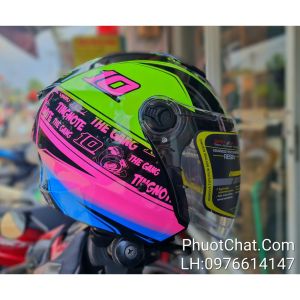 Nón bảo hiểm 3/4 Xh01 1 kính tem Thitipong
