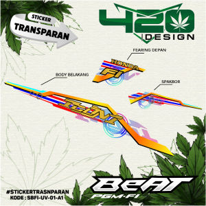 Sticker Striping Variasi Motor Beat Fi 2012 Sampai 2015 Transparan Custom Motif - SBFI-UV - 420 Design