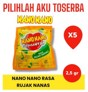 Permen NANO NANO Rasa RUJAK NANAS - ( HARGA 5 SACHET )