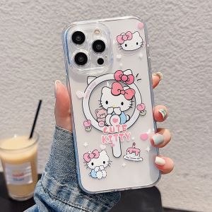 CrashStar MagSafe เคสโทรศัพท์นิ่มรูปการ์ตูนน่ารักใสสำหรับ iPhone 15 14 Pro Max Plus 13 12 11 Pro Max เคสโทรศัพท์ชาร์จไร้สายกันกระแทกพร้อมเลนส์คลุมทั้งหมดป้องกันกล้อง