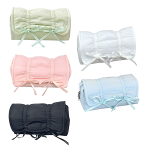 Bowknot Pencil Case for Student Girl Women Large Capacity Pen Organizers Bag Pencil Pouches Travel Cosmetic Storage Bag
