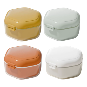 Clear Denture Storage Box for Household Travel Use Ventilated Dental Case Teeth Retainer Holder Mouth Guard Holder