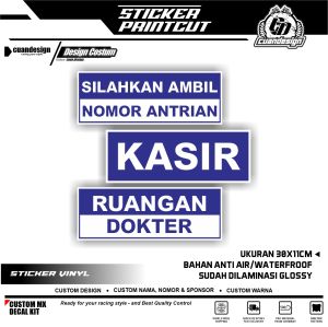 STICKER APOTEK / STIKER APOTEK / STIKER RUANG TUNGGU / STIKER RESEP / STIKER PENDAFTARAN TAHAN LAMA
