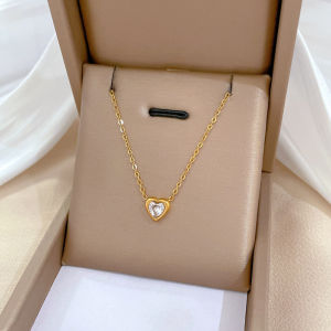 KALUNG TITANIUM LOVE PERMATA PADAT ANTI KARAT & ANTI LUNTUR (COD)