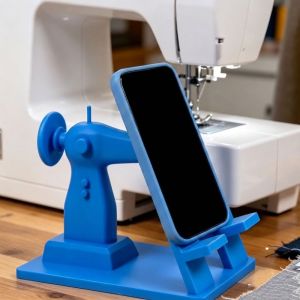 SWEET Vintage Sewing Machine Phone Stand Hands-free Viewing 3D Printed Phone Holder Figurine Creative Anti-slip Desk Decor Phone Holder Home Decor