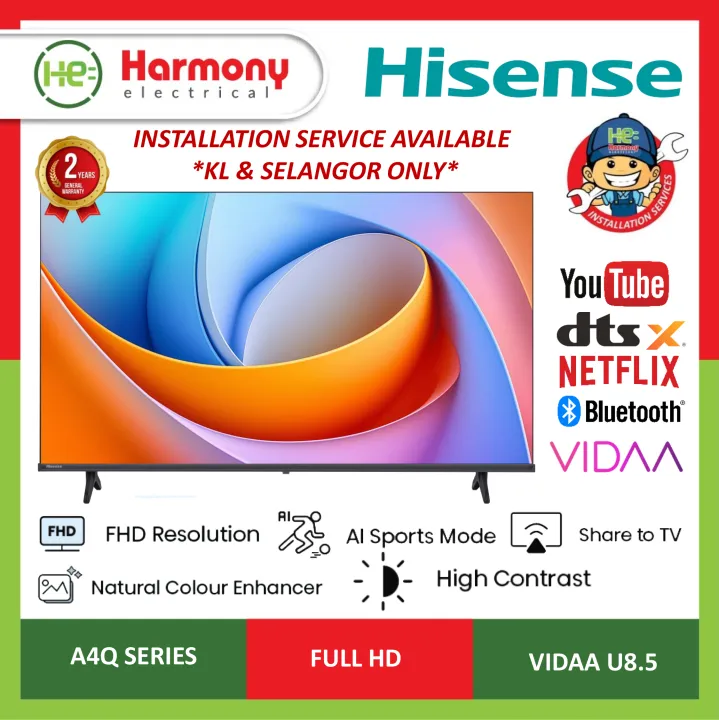 * * HISENSE 50" Full HD Smart TV A4Q Series 50A4Q / Television / TV