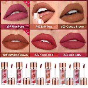 O.TWO.O Lipstik Matte Tahan Lama Tahan Air 24 Jam Tinta Beludru Pewarna Bibir Anti Lengket Lip Gloss Lipstik Cair Makeup untuk Bibir