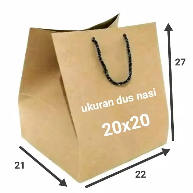 Paper bag poloskotak nasi ukuran 20x20 isi 12 pcs