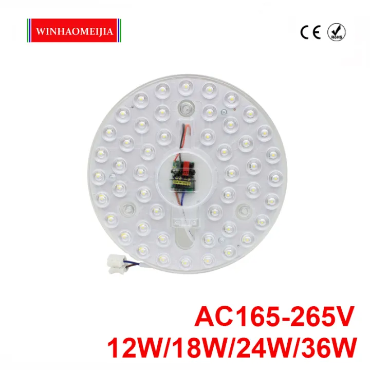 ไฟตกแต่งเพดาน แผงวงแหวน LED ซุปเปอร์ไบรท์12W 18W 24W 36W ไฟวงกลม AC220V-240V ไฟ LED สี่เหลี่ยมติดเพดานบอร์ดแผงโคมไฟวงกลม