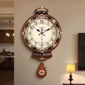 Sacesr European Vintage Wall Clocks Indoor Fashion Hanging Timer Silent Swing Watch Living Room Household Irregular Art Decor Clock Z1H5K