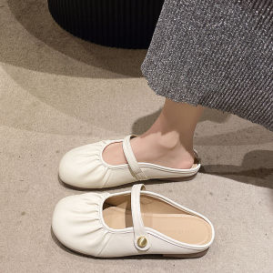 Soft-soled Toe Semi-slippers for Women To Wear New Maternity Shoes for Women with Half Support Single Shoes for Womens British Style Slippers
