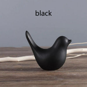 Nordic Table Decor Ceramic Bird Figurines Black White Golden Table Home Decoration Crafts