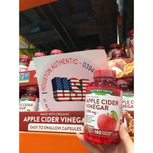 [ ĐỦ BILL STORE + AIR] Viên giấm táo giảm cân Apple Cider Vinegar 1200mg 180 viên _ Live mua hàng tại Mỹ