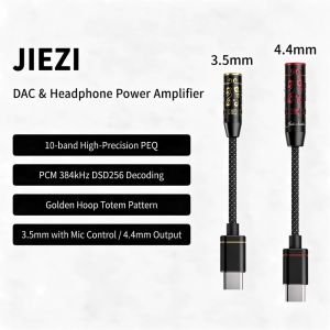FiiO JIEZI USB DAC AMP Type-C to 3.5mm/Unbalanced 4.4mm Earphone Adapter USB-C Cable DSD Decoder for Android