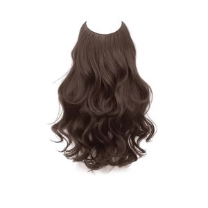 CHENGXU Simulated Long Curly Hairpiece Synthetic Fluffy One-piece Hair Extension DIY French Invisible Seamless V-shaped Wig Women