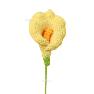 (1PC) CROCHET SULAM LILY Flower Bunga Sulam Wool Hand Knitted Finished Bouquet Mother Day Valentine Teacher