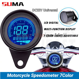 Motorcycle Speedometer Multi-function LCD Digital Odometer Tachometer Indicator Motorcycle Universal