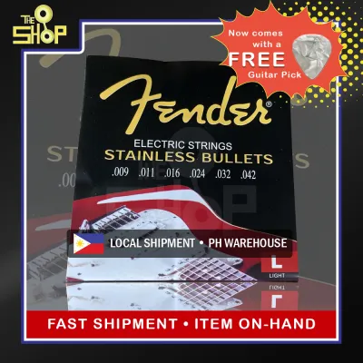 Electric Guitar Strings By Fender - Complete 6pcs Full Set .009 .011 .016 .024 .032 .042 - 350L Light | High Quality