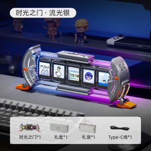 Divoom Times Gate Gaming Room Setup Digital Clock with Smart APP Control WiFi Connect RGB LED Display Office Decor Cyberpunk