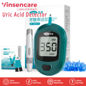 ชุด TES Meter กรดยูริค Vinsencare Cofoe พร้อมแถบทดสอบ25ชิ้นและมีดพับหน้าจอสำหรับครอบครัวเครื่องวัดกรดยูริคทางการแพทย์เครื่องวิเคราะห์กรดกรดยูริคที่มีความแม่นยำทดสอบเครื่องมือ