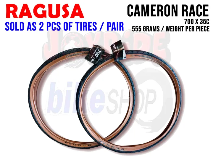 2PCS 1PAIR RAGUSA CAMERON RACE TANWALL TIRES 26x2.125 700x25c 700x28c MTB ROAD BIKE TIRES WIRED Lazada PH