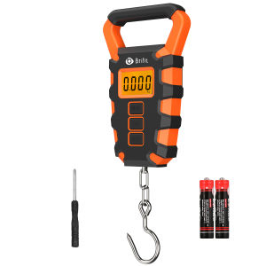 Brifit 50kg/110lb Digital Fishing Scale Electronic Digital Scale Portable scale with 1M Scale Electronic Digital Luggage Scale Lcd Backlit Display Comes With Measure Tape