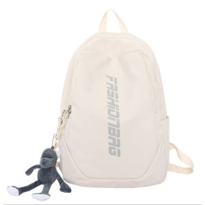 Backpack Campus Nylon Bag Large Capacity Womens new trendy Korean version college student backpack Free charm included Couple backpack Couple backpack Friends Gift