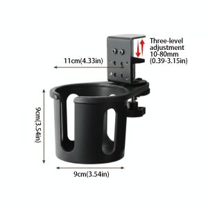 MAULLY Adjustable Cup Holder Non Slip 360 Degree Rotating Table Cup Holder Coffee Mug Anti Fall Design Clip On Cup Holder Desk Table Edge