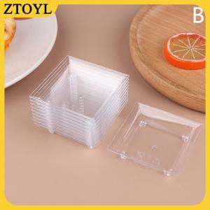 ZTOYL  10Pcs Transparent Mini Appetizer Plates Ice Cream Cup Plastic Fruit Candy Cake Jelly Yogurt Mousse Dessert Container Pastry Tool