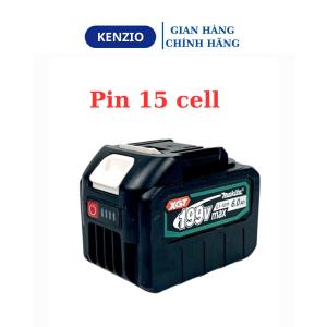 Pin 20 cell Makita 21v 10Ah dòng sả cao chân pin phổ thông 4cm có đèn led báo pin chống ngắt tải cao