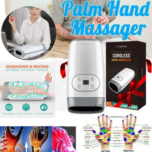 Agdoad เครื่องนวดมือไฟฟ้า เครื่องทำความร้อนบำบัดการบีบอัดอากาศสำหรับอาการปวดข้ออักเสบ 6 ระดับความดันจุดนวดสำหรับข้อมือนิ้วมือ