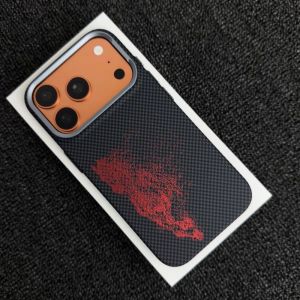 Abstract Horse Carbon Fiber Texture Case for iPhone 18 17 16 Pro Max Magnetic Wireless Charge Back Cover Camera Lens Armor Shell